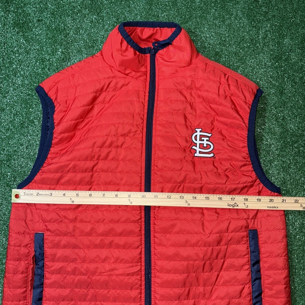 St. Louis Cardinals Puffer Vest XL Red Full Zip Bayer SGA Baseball Fan Gear - Picture 2 of 5